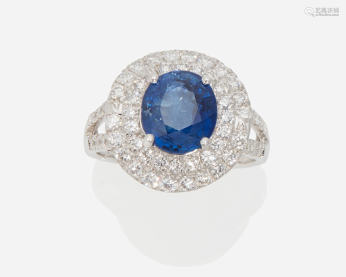 A sapphire and diamond ring