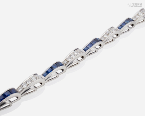 An Art Deco Tiffany & Co. sapphire and diamond bracelet