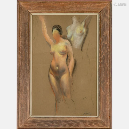 Myron Nutting (American, 1890-1972) Nude Study, Pastel