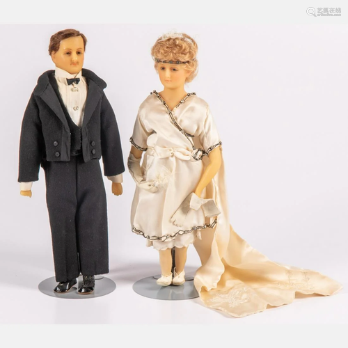 Two Continental Wax Figures, ca.1900