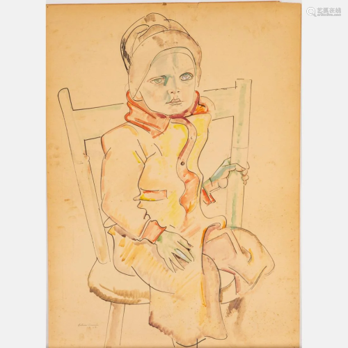William Sommer (American, 1867-1949) Seated Child,
