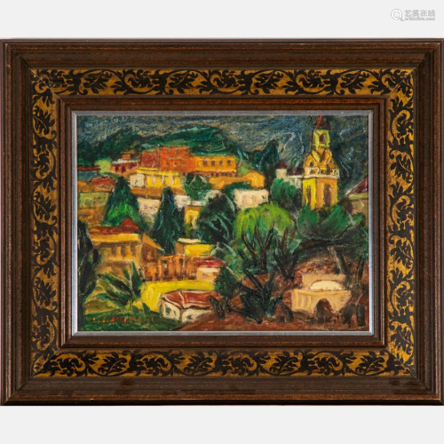 Isaac Amitai (Israeli, 1908-1984) Jerusalem, Oil on
