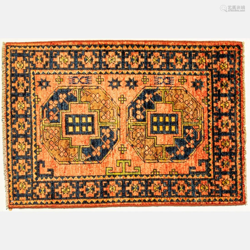 An Afghani Turkoman Wool Rug, 21st Century.