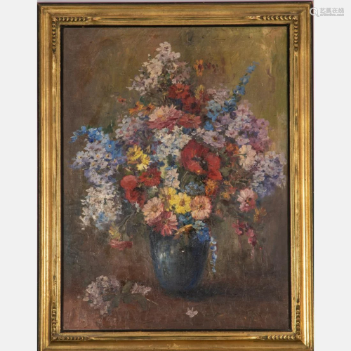 Artist Unknown (20th Century) Floral Still Life, Oil on