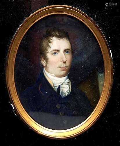 British school, early 19th c - Portrait miniature of a gentl...