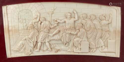 A pair of Grand Tour ivory bas reliefs of the Rape of Proser...