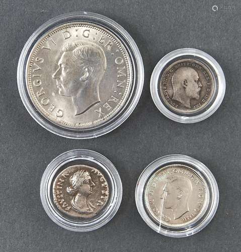 Silver coins. Faustina silver denarius 3.4g, half crown 1944...