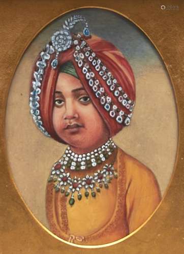 Indian School - Portrait Miniature of a Young Prince called ...