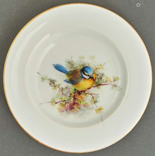 A Royal Worcester plate, 1917, painted by W Powell, signed w...