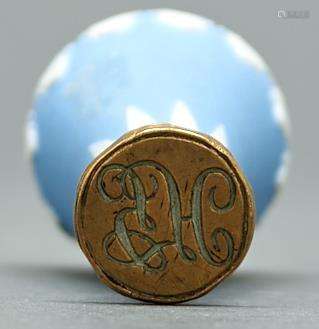 A Wedgwood jasper bell pull, late 19th c, sprigged with leav...