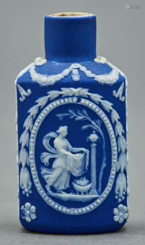A Wedgwood dark blue jasper dip scent bottle, late 19th c, s...