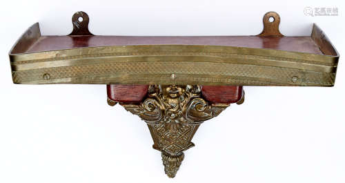 A brass mounted mahogany clock bracket, elements 19th c, 20c...