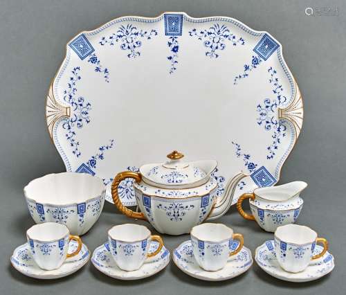 A Royal Crown Derby blue and white cabaret set, 1890 and cir...