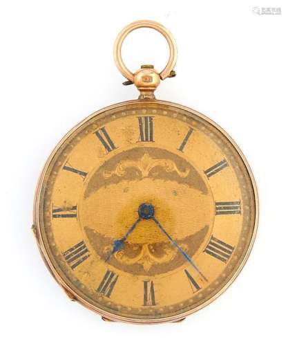 A Swiss gold cylinder lady's watch, late 19th c, with engrav...