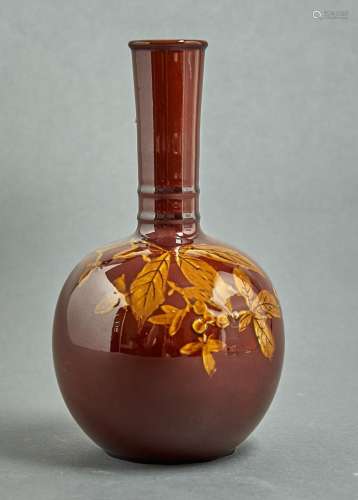 A Torquay Terra-Cotta Co slipware bottle, c1883-1905, painte...