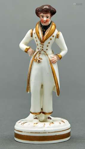 A Staffordshire bone china figure of a Dandy, possibly Samue...