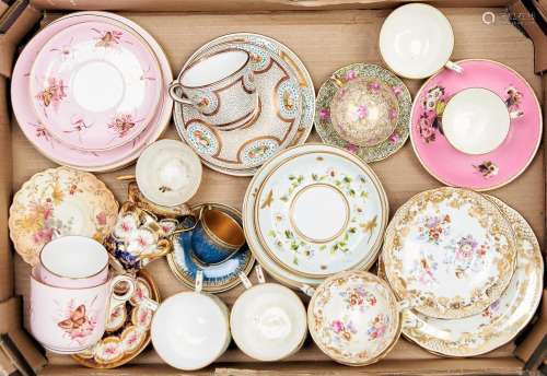 A collection of mainly Victorian bone china teaware, c1870-e...