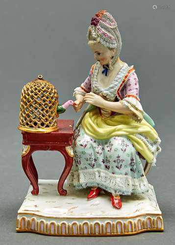 A Meissen figure of touch from a set of the five senses, lat...