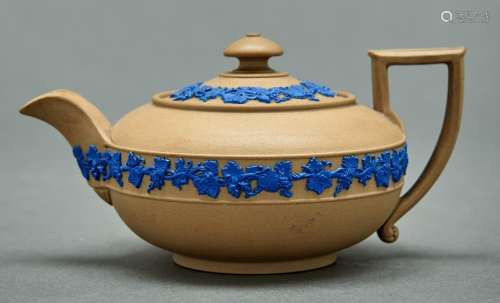 A Wedgwood drab ware miniature teapot and cover, early 19th ...