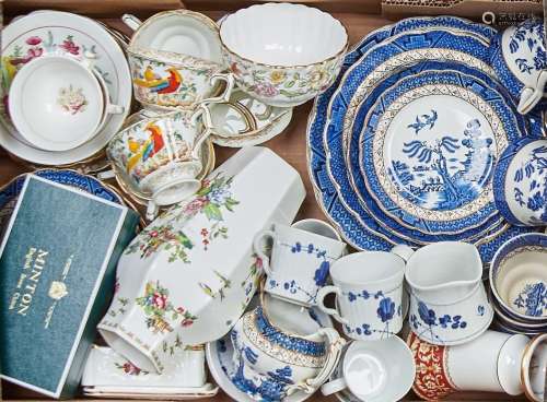 Miscellaneous ceramics, including Derby and Old Willow dinne...