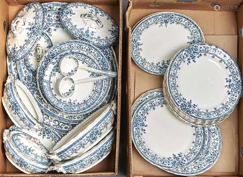 A Keeling & Co late Mayer's Oxford pattern earthenware dinne...