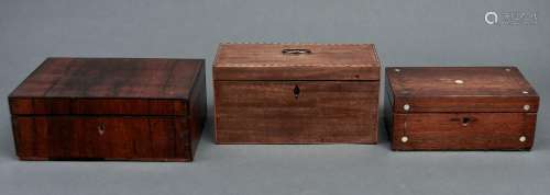 A Regency mahogany tea chest, c1810, the lid with ribbon inl...