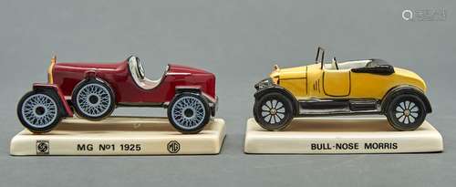 Two Carlton ware models of an MG No 1 and Bull-Nose Morris m...