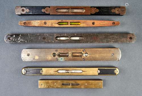 Six Victorian and early 20th c brass and ebony, rosewood or ...