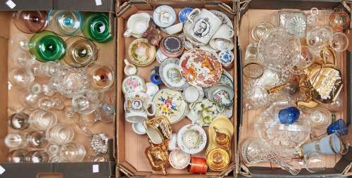 Miscellaneous glassware and ceramics, including Derby, Sadle...
