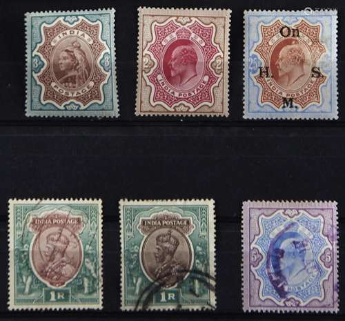 India 1895 3r & 1903 2r (SG 138) and 1909 Official 25r Fair ...