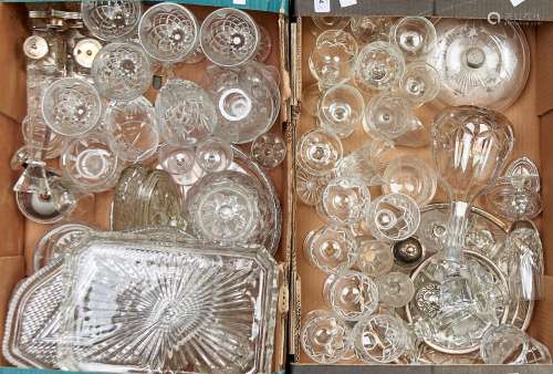 Miscellaneous cut and press glassware, including wines, cham...