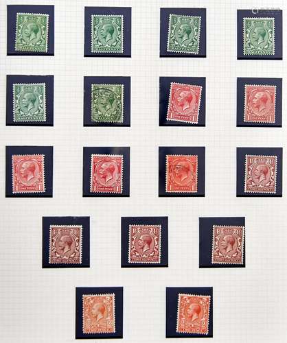 Great Britain Postage stamps 1912-1924 ½d - 1/- (less 9d oli...