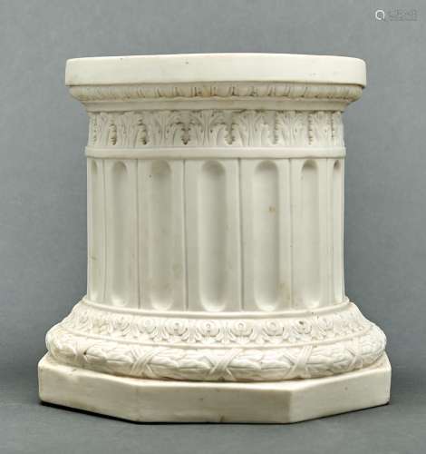 A Victorian Parian ware pedestal, c1870, in the form of a co...