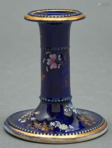 A Mason's Ironstone cobalt ground dwarf candlestick, c1825, ...