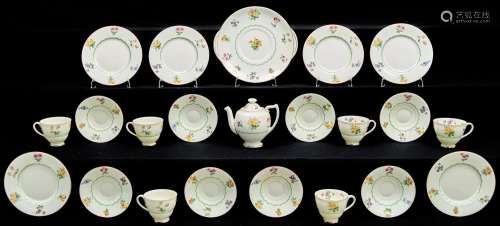A Royal Doulton tea service, comprising teapot, six cups, ei...