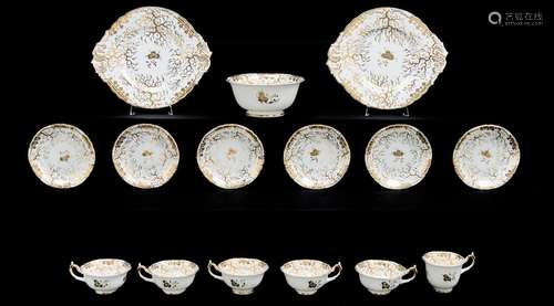 A Rockingham tea and coffee service, c1838-42, of single spu...