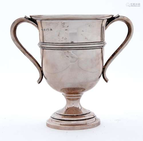 A George V silver two handled trophy cup, 12.5cm h, by A & J...