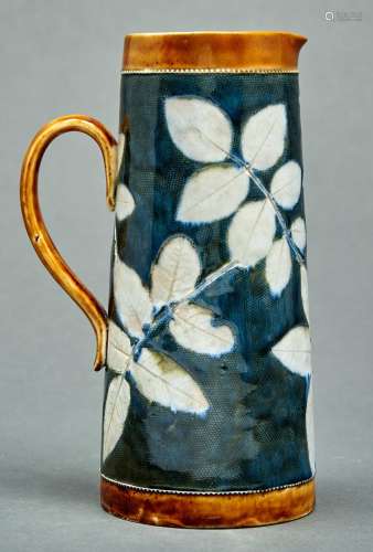 A Doulton ware pate-sur-pate jug, 1879-95, decorated by Harr...