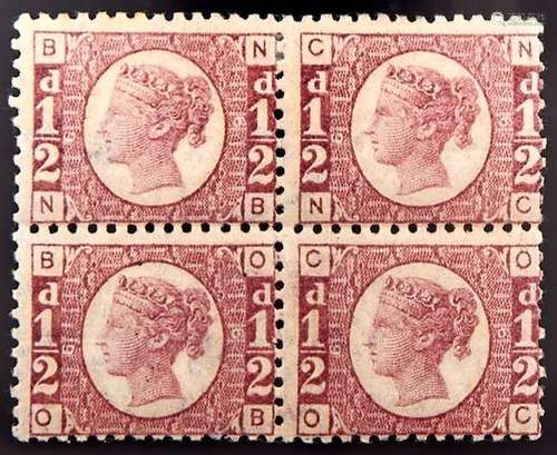 Great Britain Postage stamps 1870 ½d plate 6, a lightly moun...