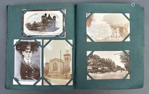 A collection of postcards, early 20th c, including real phot...