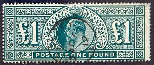 Great Britain Postage stamps 1911-13 Somerset House £1 green...