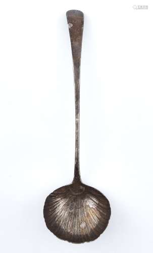 A George III silver soup ladle, Old English pattern with she...