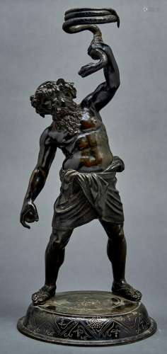 A Neapolitan bronze model of Silenus, G Sommer Foundry, late...