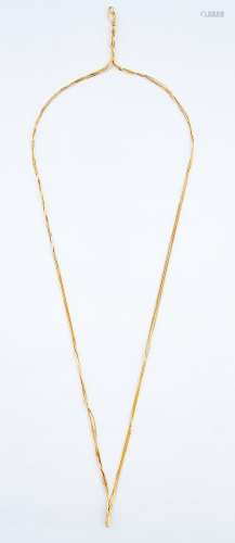 A 9ct gold multi-strand necklace, 41cm l, convention marked,...