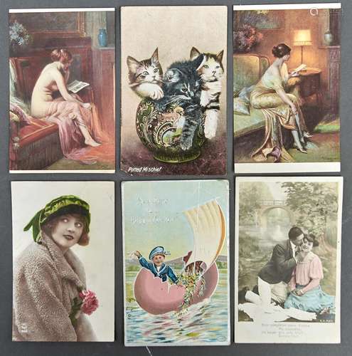 A collection of Edwardian and other early 20th c picture pos...