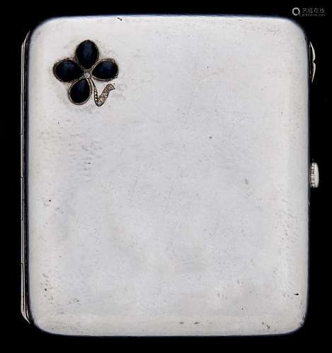 A jewelled German silver cigarette case, c1900, the stylised...