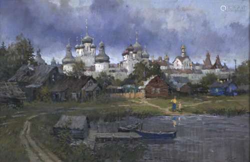 Sergei Ousik, 20th / 21st c - Rostov Monastery - Summer Even...
