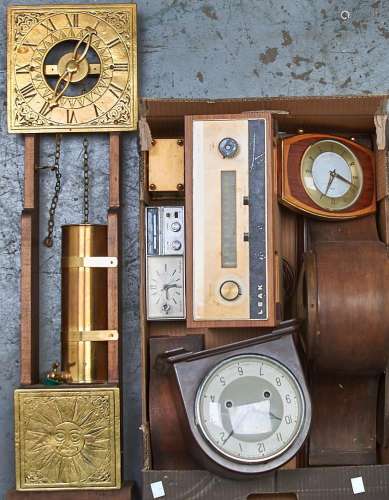 Miscellaneous vintage wood and other mantel clocks and timep...