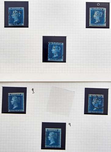 Great Britain Postage stamps 1841 2d blue (3), 1858-1878 2d ...