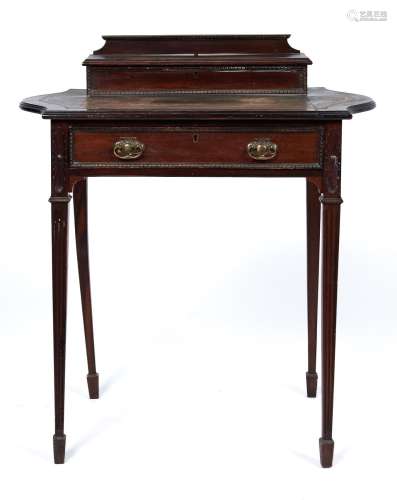 A late Victorian mahogany lady's desk or bonheur du jour, c1...